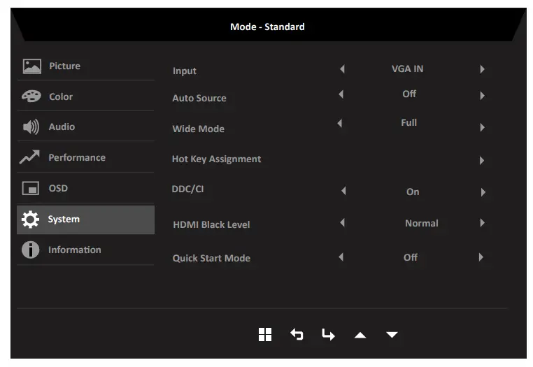 Acer VG3 VG273bii 27 Inch LCD Monitor - System