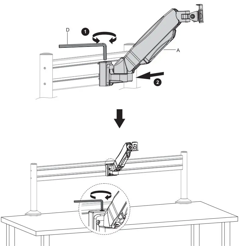 AlzaErgo-APW-EGSWAS430B-Slatwall-Mount-SWAS430-Monitor-Holder-FIG 2