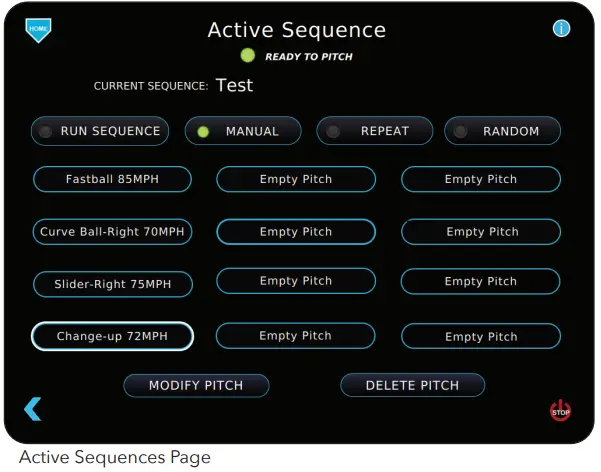 SPORTSATTACK Elite E Hack Attack Electronic Softball Pitching Machine - Active Sequences Page