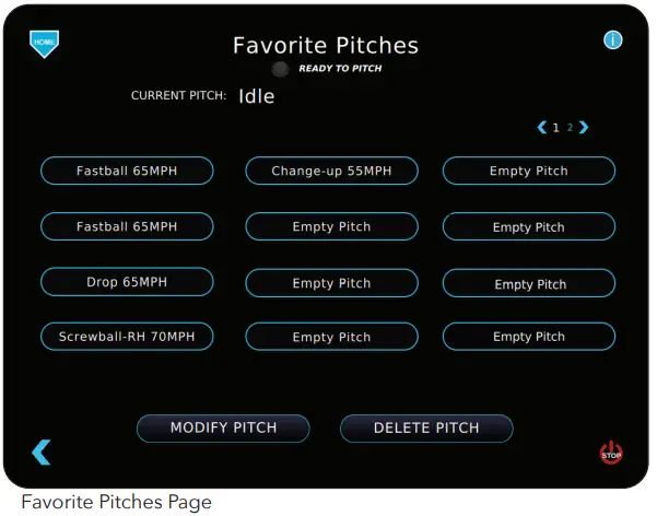 SPORTSATTACK Elite E Hack Attack Electronic Softball Pitching Machine - Favorite Pitches Page