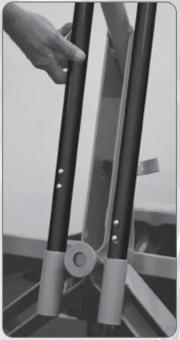 SPORTSATTACK Elite E Hack Attack Electronic Softball Pitching Machine - Storing front legs in travel socket