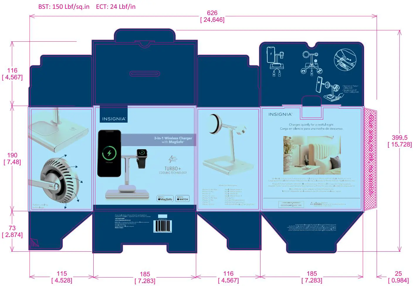 INSIGNIA 3 In 1 Wireless Charger with MagSafe Instructions - Material