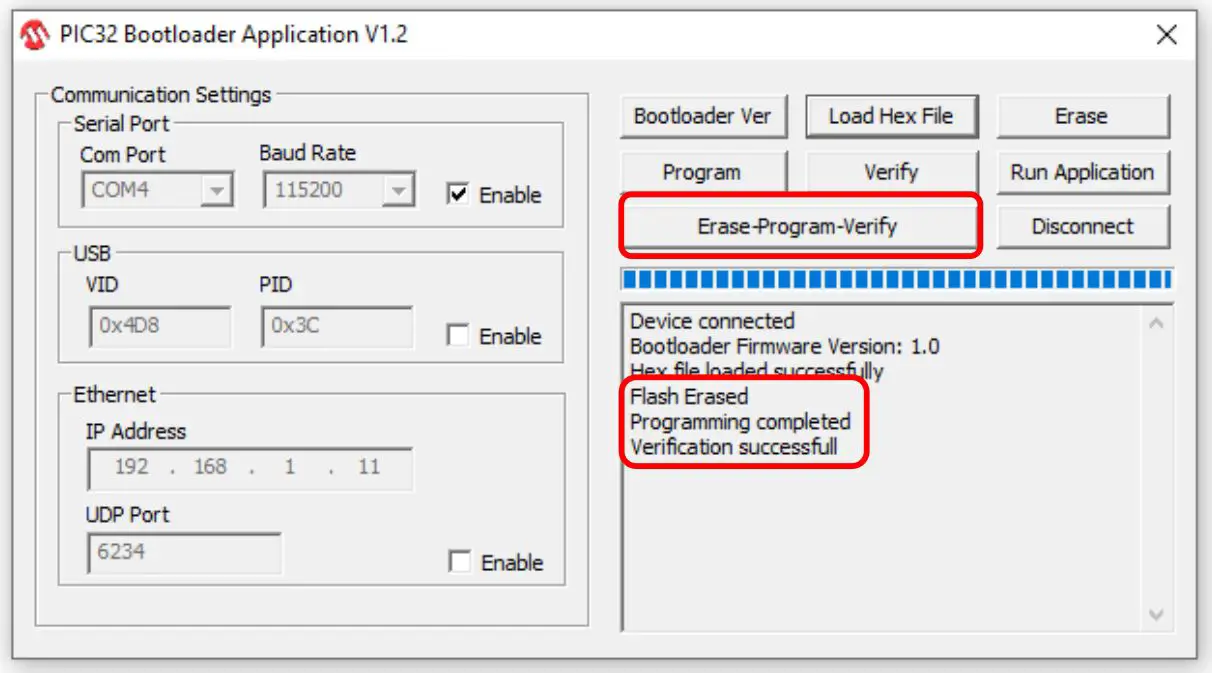 METCAL CV-5200 Connection Validation - Upon completion of the update, you should see the following onscreen messages
