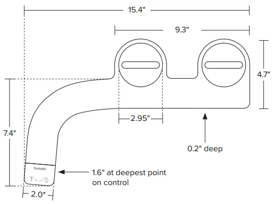 brondell WS-11 Rinslet Single Nozzle Ambient-- Dimensions