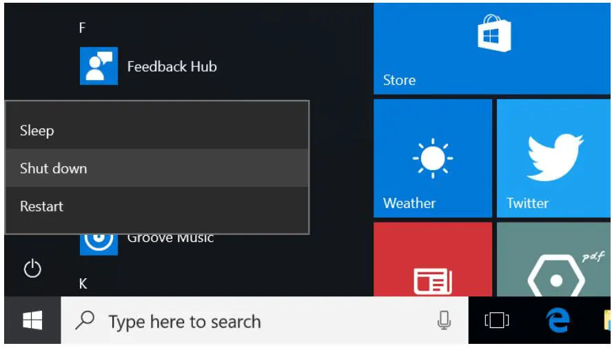 kogan KAL15Q300HA Atlas 15.6 Inch FHD I3 10th Gen Laptop User Guide - Power options, shutting down