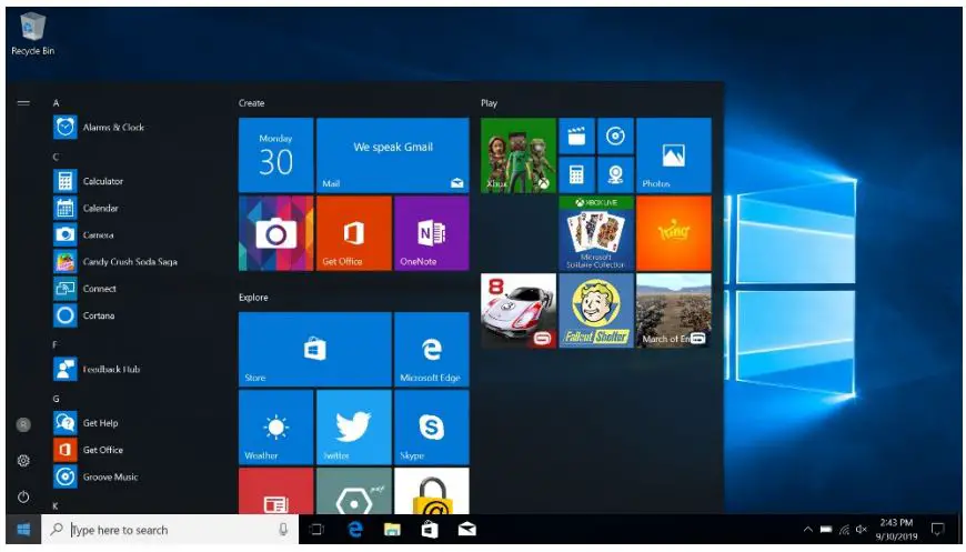 kogan KAL15Q300HA Atlas 15.6 Inch FHD I3 10th Gen Laptop User Guide - Start menu