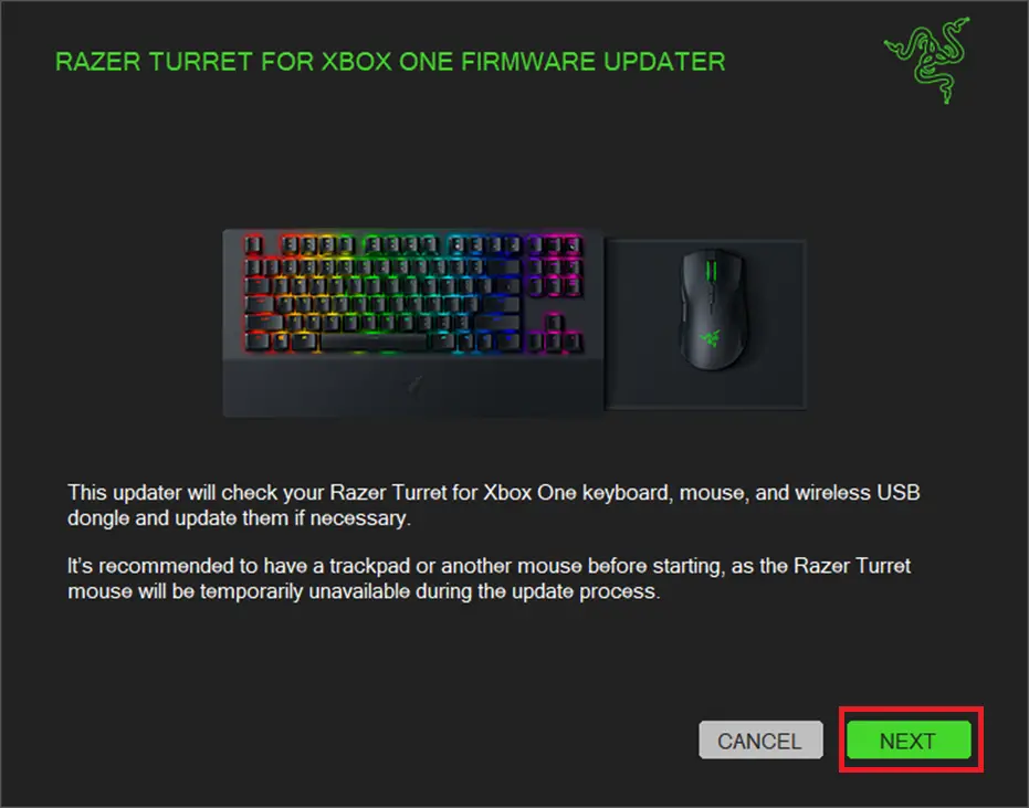 Razer Turret for Xbox One Firmware Updater
