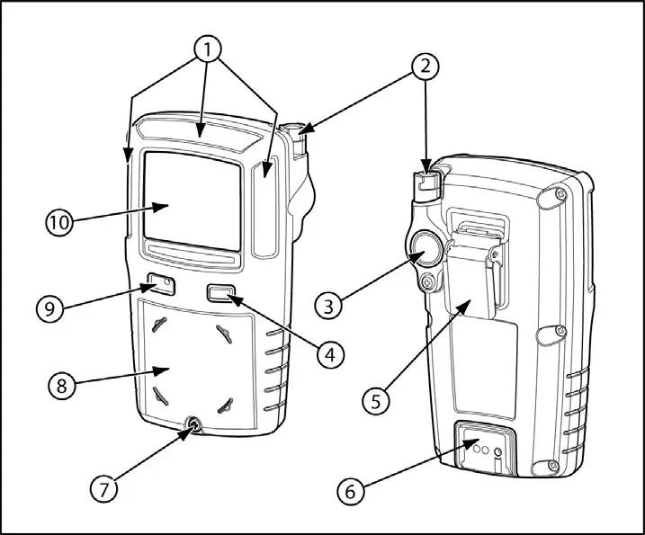 BW GasAlert MaxXT II Gas Detector - Parts of the GasAlertMaxXT II