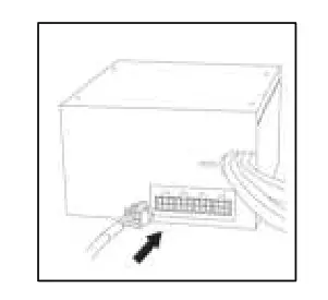 Connect the cables from the cable pack to the socket on the power supply