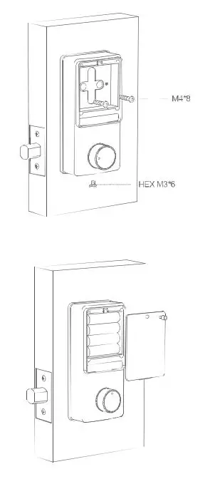 LAXRE DA03BG Smart Front Door Lock Instruction Manual - Install Batteries & Cover