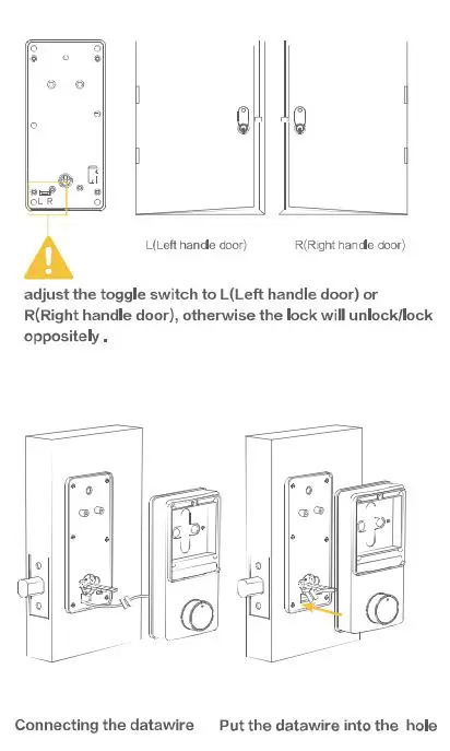LAXRE DA03BG Smart Front Door Lock Instruction Manual - Install Interior Lock Part