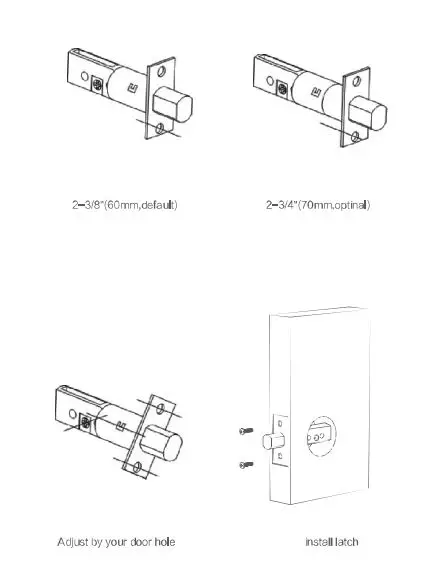 LAXRE DA03BG Smart Front Door Lock Instruction Manual - Install Latch & Strike Plate