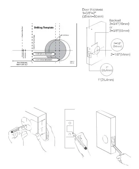 LAXRE DA03BG Smart Front Door Lock Instruction Manual - Prepare The Door
