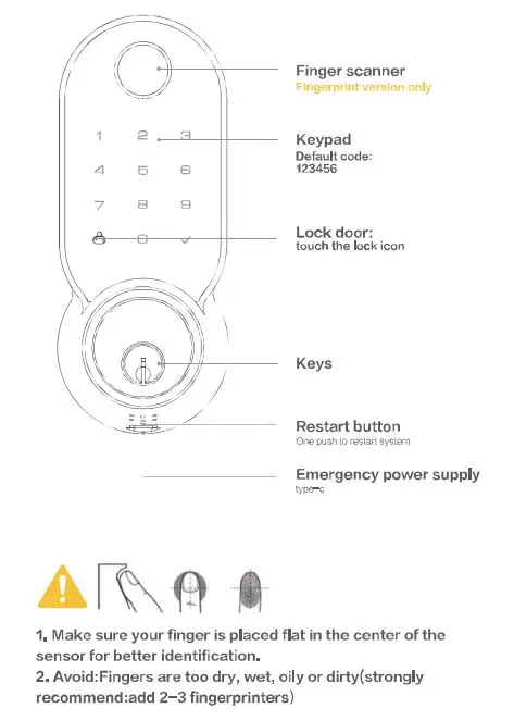 LAXRE DA03BG Smart Front Door Lock Instruction Manual - programming instructions