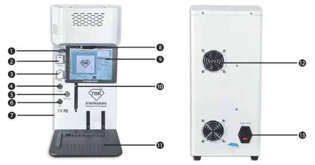 TBK Automatic Mini Laser Screen Separator - PRODUCT SCHEMATIC