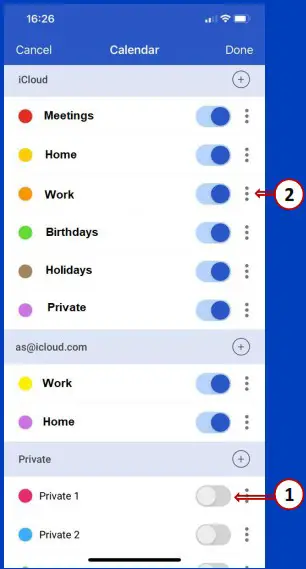 MC Calendar App for iOS - ACCOUNTS