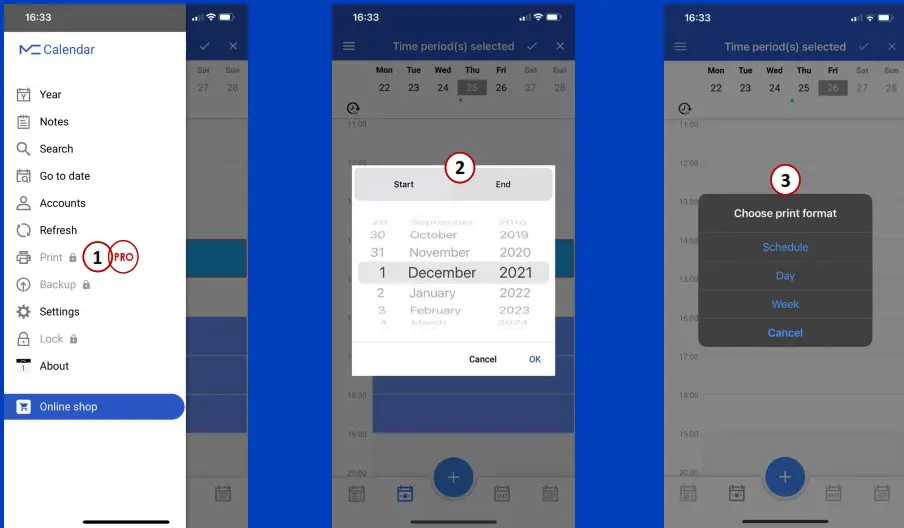 MC Calendar App for iOS - PRINT