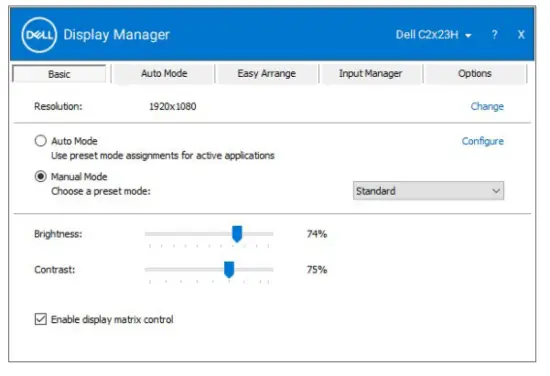 Dell Display Manager's
