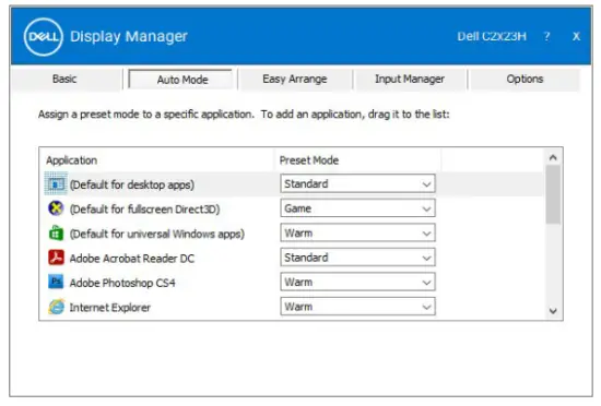 Dell Display Manager's