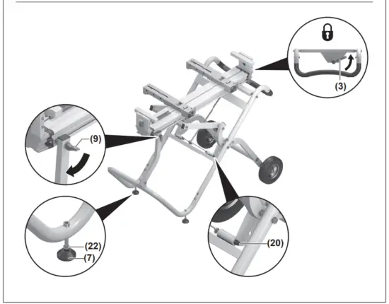 BOSCH GTA 2500 W Professional Saw Stand - Fig 8