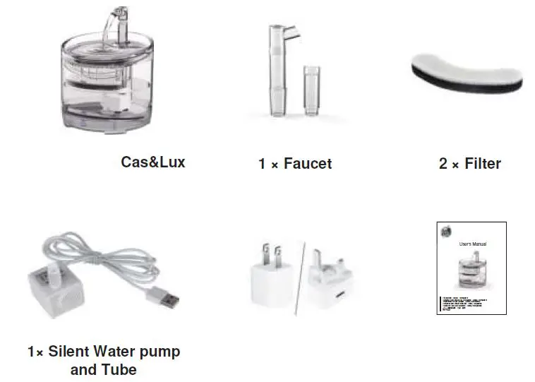 cas lux B08KHQ67NJ Pet fountain - Round - Transparent-fig1