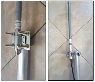 Munters Green RTU G5 Serial Transmitter Module Installation Guide - Install the antenna at the top of the mounting pole