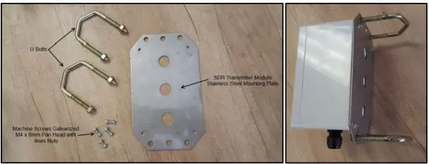 Munters Green RTU G5 Serial Transmitter Module Installation Guide - Install the transmitter modules stainless steel mounting plate