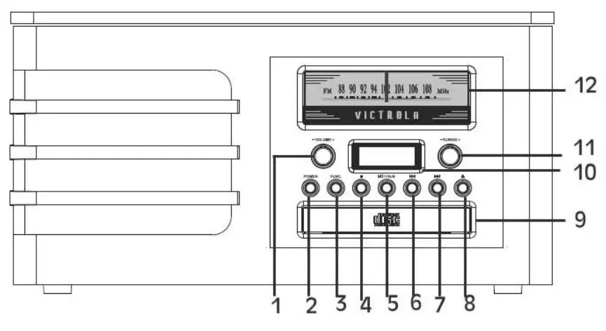 Innovative VTA380SB The Victrola Ellington Instruction Manual - Front View