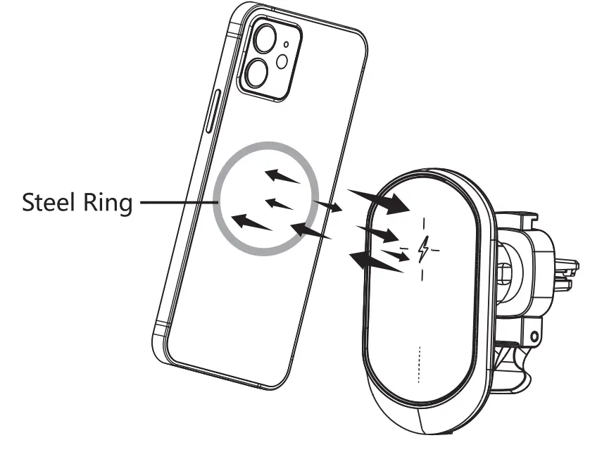 Shenzhen I Link Technology WP26 Magnetic Wireless Car Charger - charging 1