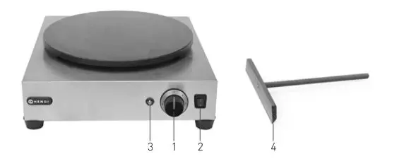 HENDI Crepe Maker-Main parts of the appliance
