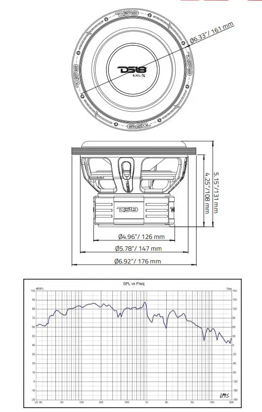 DS18 EXL-X 6.2D 6.5 Inch Subwoofer Owner's Manual - Diagram
