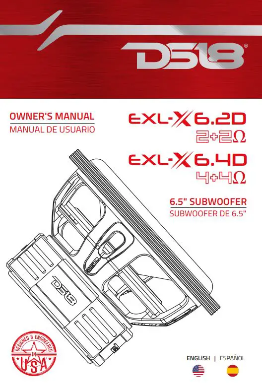 DS18 EXL-X 6.2D 6.5 Inch Subwoofer Owner's Manual