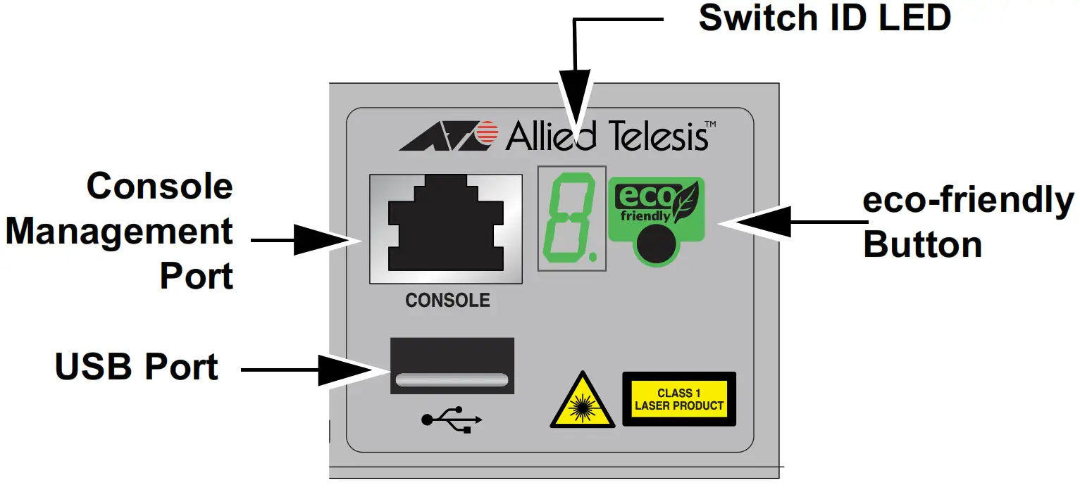 Allied Telesis x530 Multi-Gigabit Layer 3 Ethernet Switche - management panel