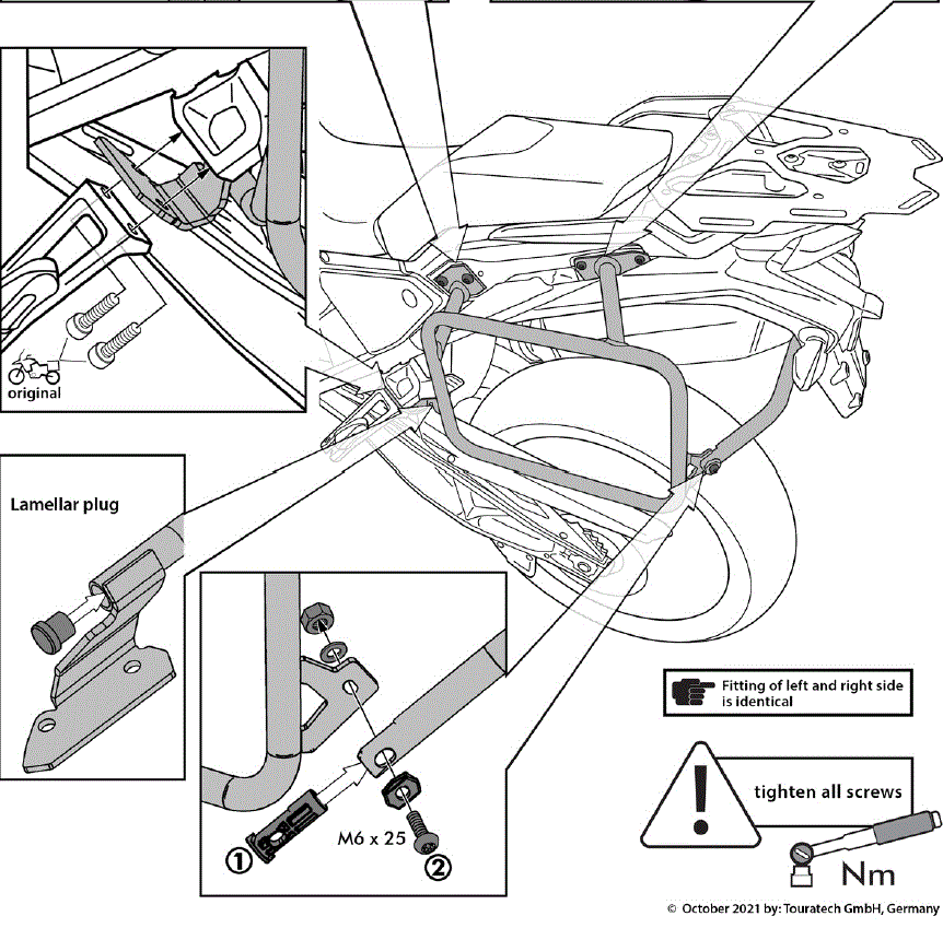 TOURATECH 09-373-6831-0 Stainless Steel Suitcase Holder fig 4