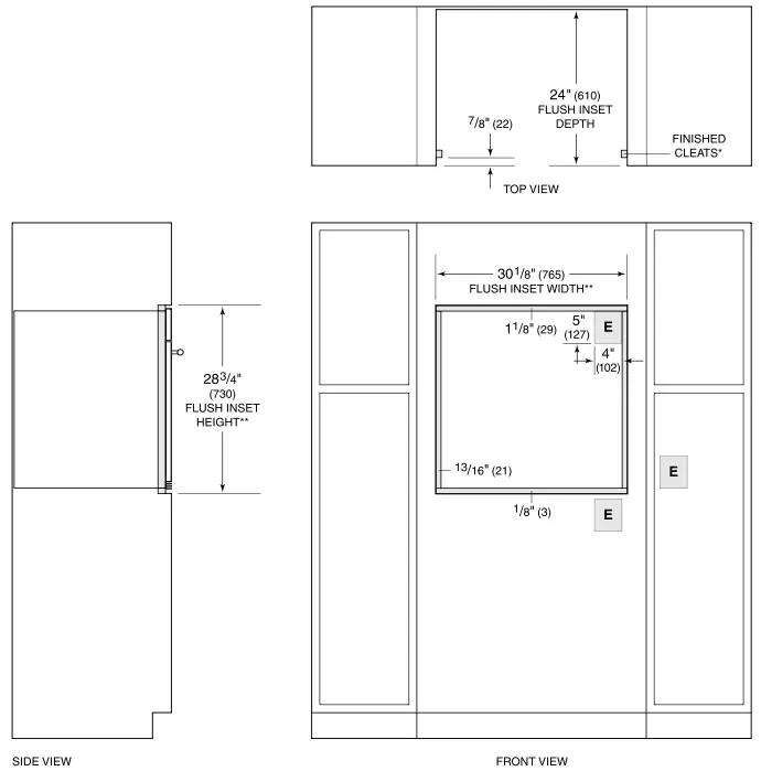 WOLF ICBSO3050TE 76cm E Series Transitional Built In Single Oven - FLUSH INSTALLATION