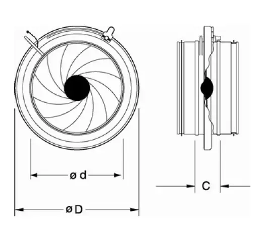 systemair SPM-315 IRIS Damper with Bulb 1