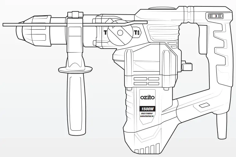 ozito RHD-1550 1500W Rotary Hammer Drill Kit