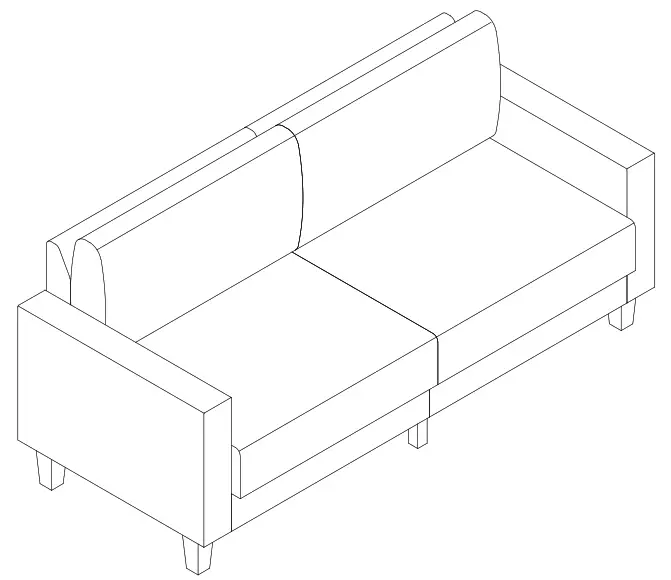 URTR HY02261Y 53 Inch Square Arm Sofa Fabric Upholstered Straight Loveseat Sofa Couch -