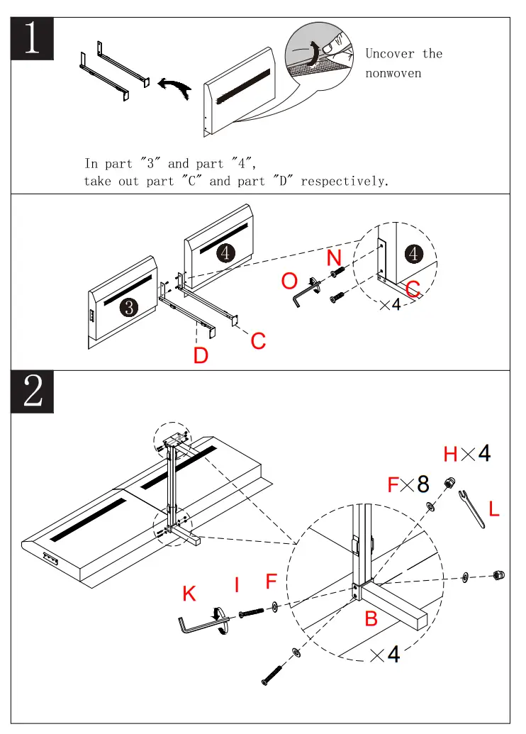 URTR HY02261Y 53 Inch Square Arm Sofa Fabric Upholstered Straight Loveseat Sofa Couch - Fig2