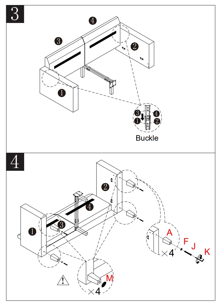 URTR HY02261Y 53 Inch Square Arm Sofa Fabric Upholstered Straight Loveseat Sofa Couch - Fig3