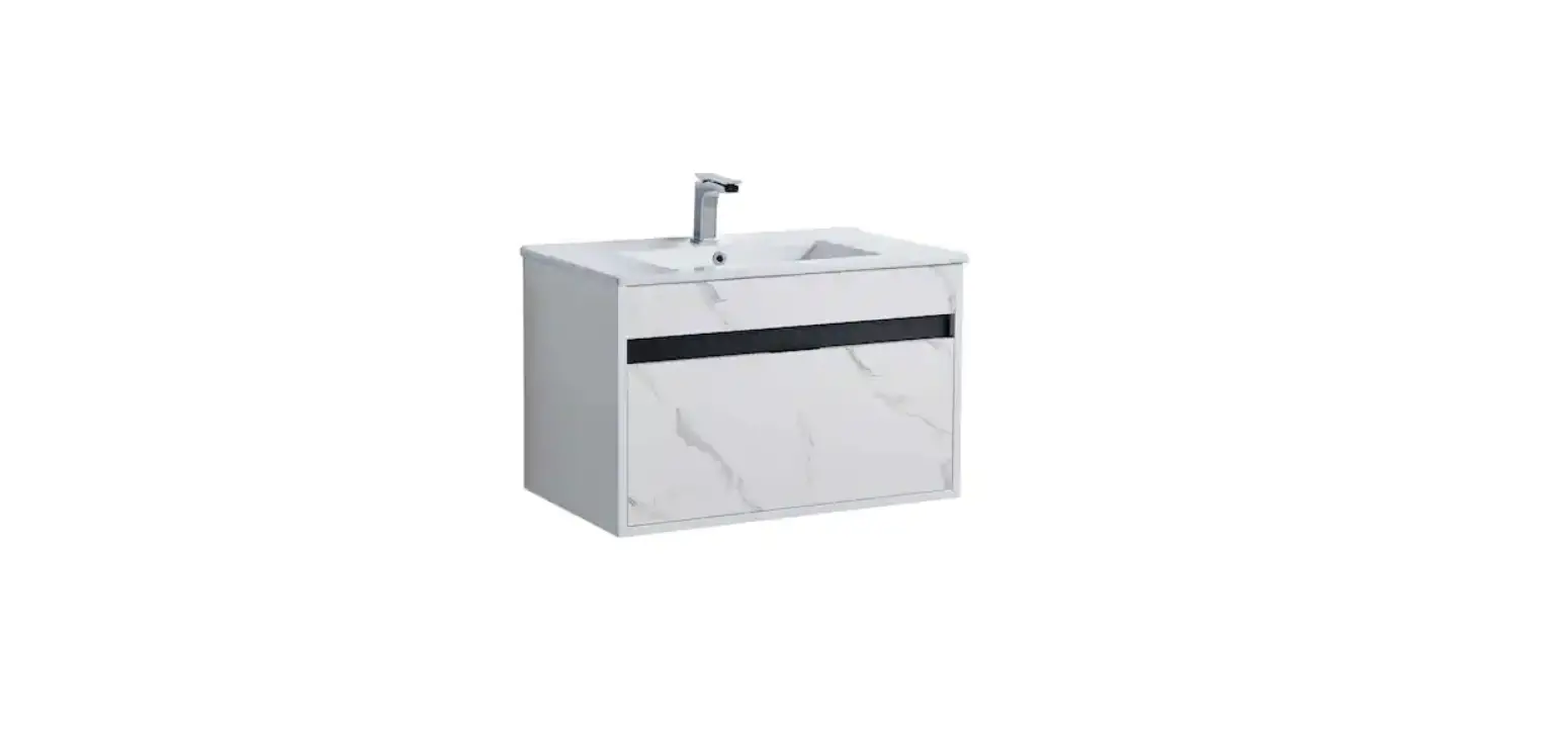 Tunuo Jmj-bcb-43 Wall Mount Bath Vanity In Imitative Oak With White Ceramic Top With White Basin Instruction Manual