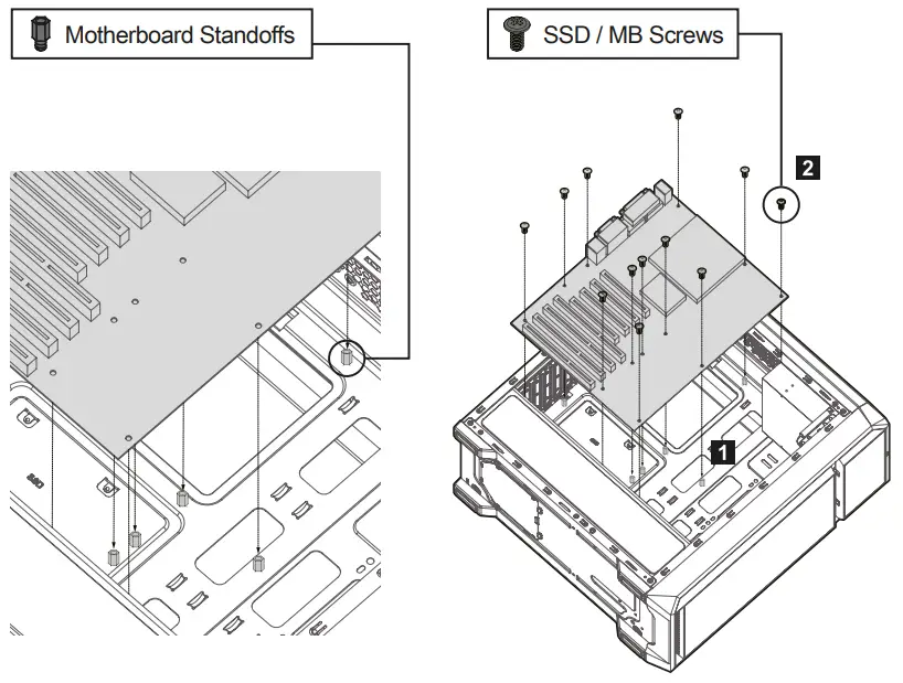 Mounting the motherboard