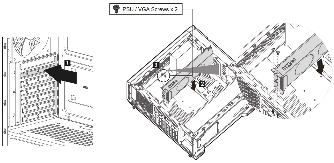 Mounting the PCI-E(VGA) card