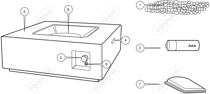 VonHaus 2500555 Concrete-Effect Square Gas Fire Pit-fig2