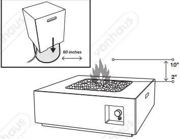 VonHaus 2500555 Concrete-Effect Square Gas Fire Pit-fig5
