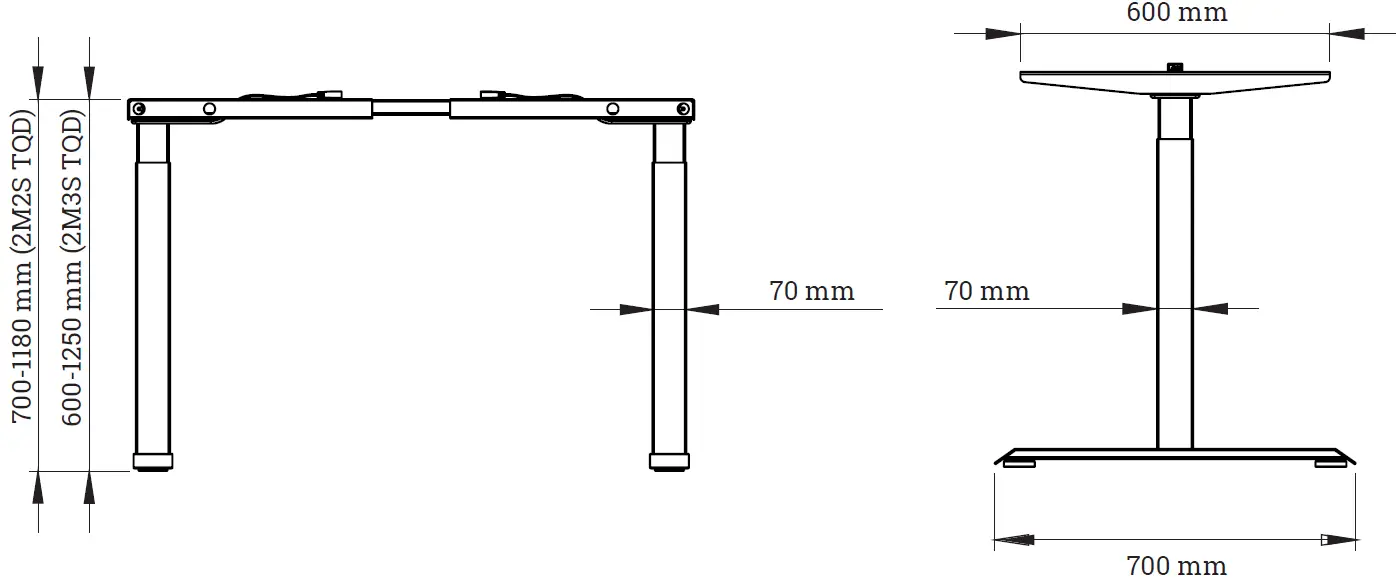 BMB E-MORE 2M2S 2M3S TQD Electrical Height Adjustable Desk 01