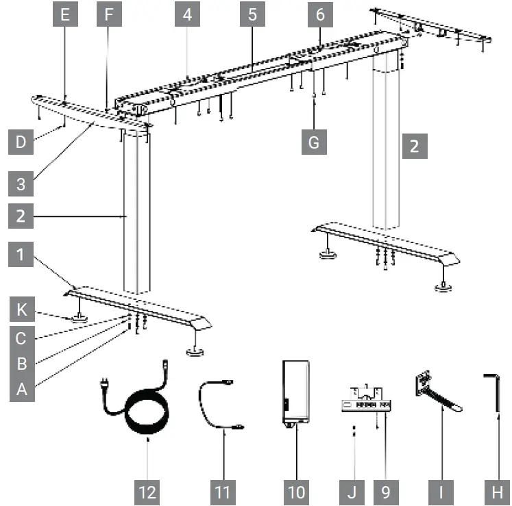 BMB E-MORE 2M2S 2M3S TQD Electrical Height Adjustable Desk 03