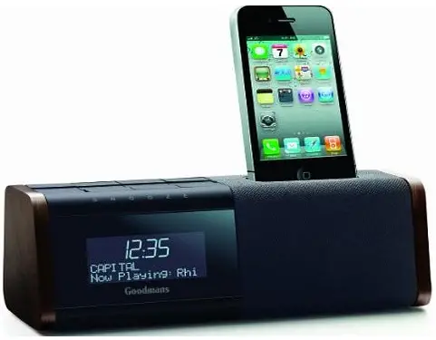 Goodmans GCR1881DABIP Digital Clock Radio with Dock for iPhone iPod