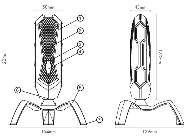 TRAMIC46853 Microphone Tracer Spider RGB - overview