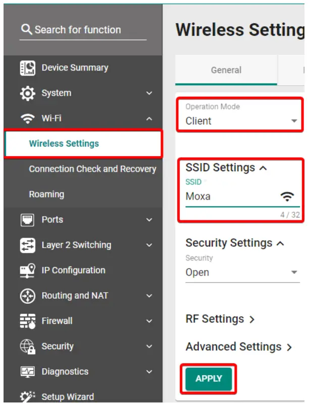 Configuring the AWK as a Client